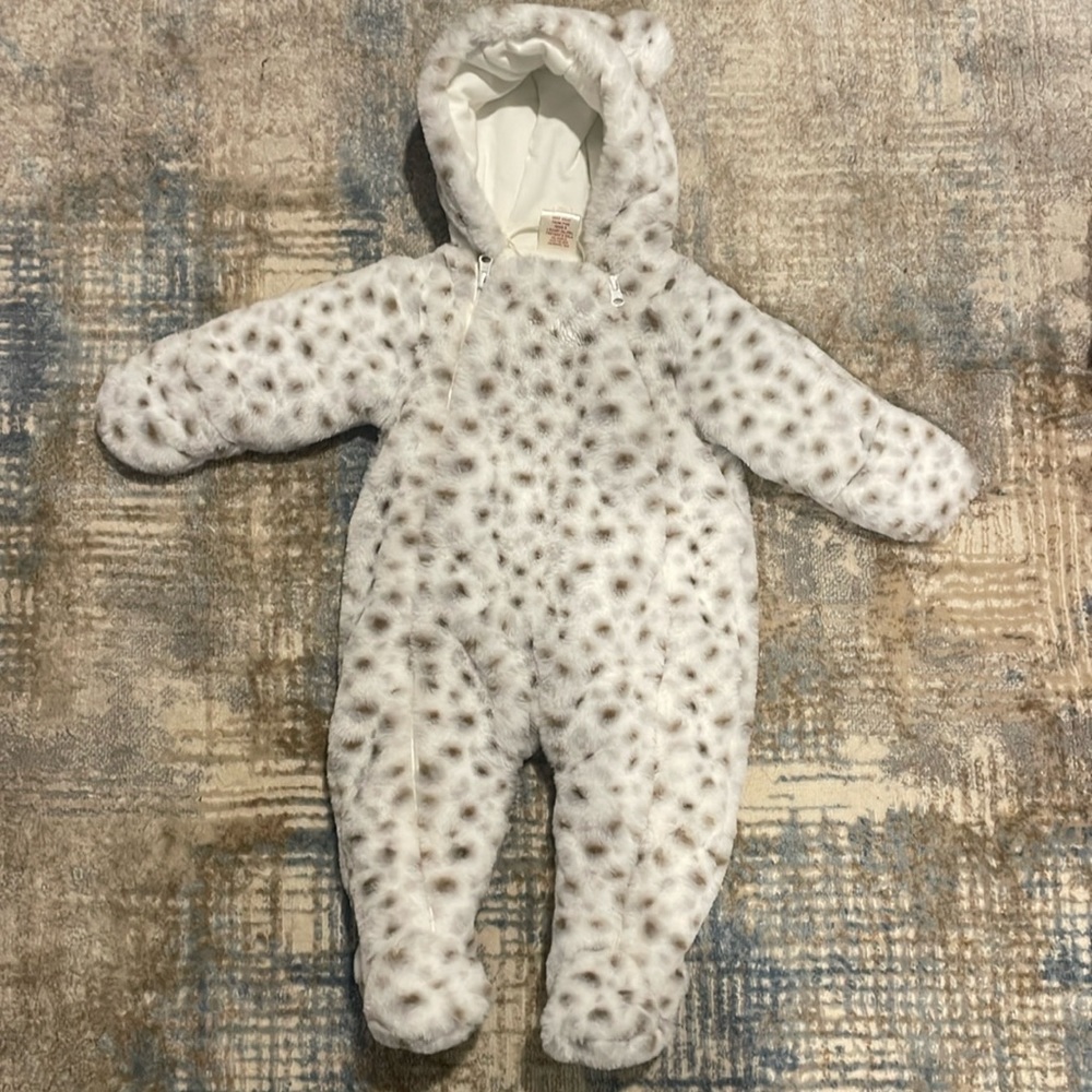 First Wish Fleece Snow Leopard Snow Suit 9-12M